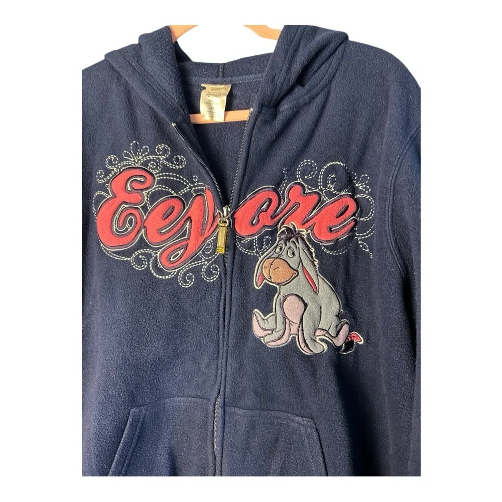 Disney Women's Eeyore Navy Blue Long Sleeve Full Zip Fleece Hoodie Size 2X - Picture 4 of 6